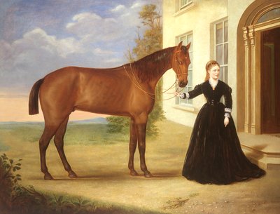 Portret van een dame met haar paard, c.1840 door English School